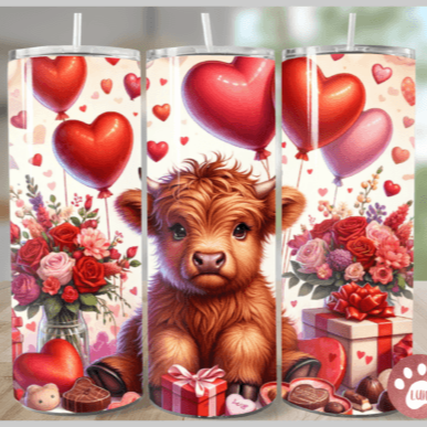 Highland Cow Tumbler Valentines Flowers and Gifts