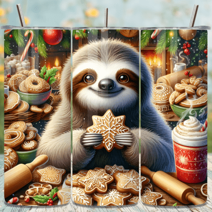 Sloth Gingerbread Christmas Skinny Tumbler 600ml