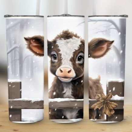 Calf Christmas Skinny Tumbler 600ml