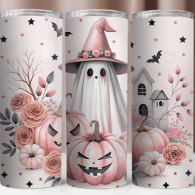 Pink Pretty Ghost Skinny Tumbler