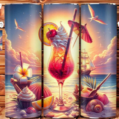 Cocktail and Pirate ship Tumbler