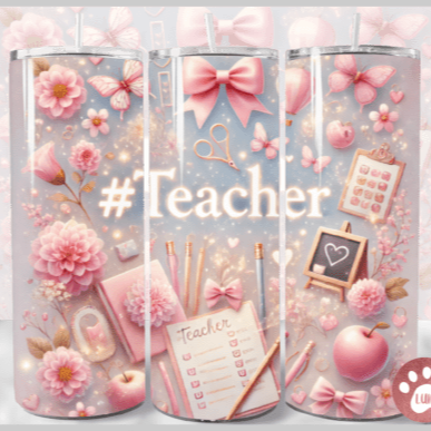 Teacher Bows Skinny Tumbler