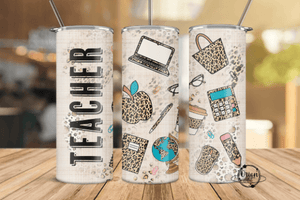 Teacher Tumbler Leopard Print