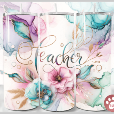 Teacher Watercolour Skinny Tumbler