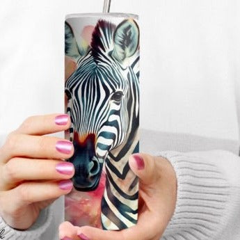 Zebra Floral Tumbler