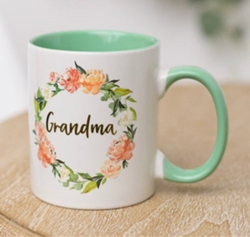 Grandma floral mug
