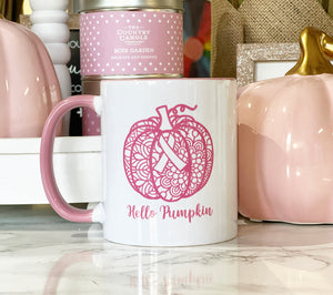Charity Breast Cancer Mug - "Hello Pumpkin"