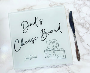 Personalised Glass Cheese Board 20x20cm
