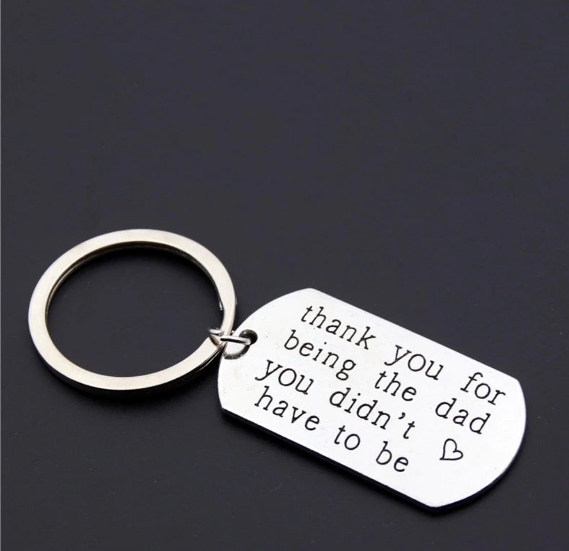 Novelty Mini Stainless Steel step dad Keyring - The Perfect Gift Co.