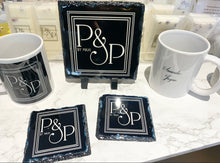 2 Mugs & 2 Coasters and 14cm Slate - Business Meeting Pack (Personalised)